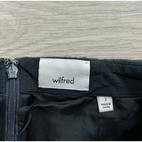 Aritzia Wilfred Charcoal Grey Wool Wrap Front Mini Skirt - Picture 4 of 9